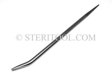 #10234 - 5/8"(16mm) Stainless Steel Alignment Bar with 5/8"(16mm) Pry Bar Tip. 18"(450mm) OAL. Alignment tip = .200" x 4" taper. alignment bar, pry bar, stainless steel, fabrication